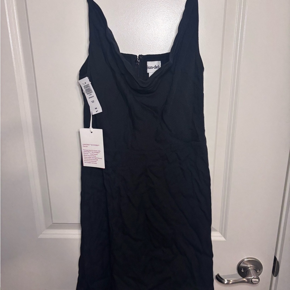 Aritzia Sun-deh “Spencer” cowl neck black dress